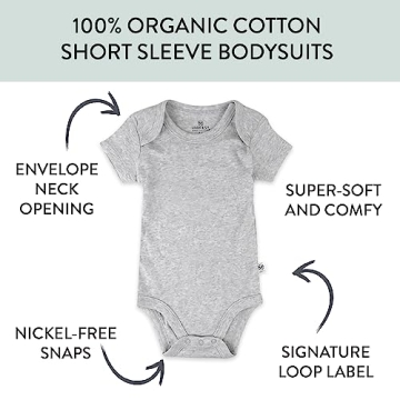 HonestBaby Organic Cotton Bodysuits for Infants 10-Pack