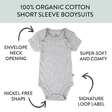 HonestBaby Organic Cotton Bodysuits for Infants 10-Pack
