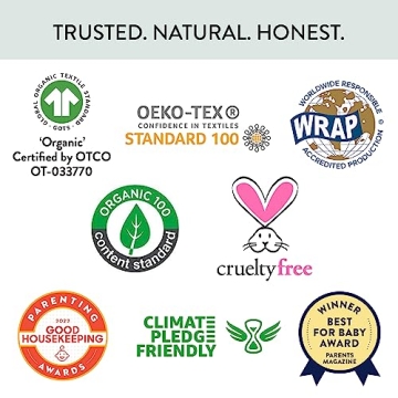 HonestBaby Organic Cotton Bodysuits for Infants 10-Pack