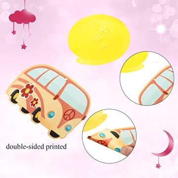 51 Pcs Hippie Party Hanging Swirl Decorations for Groovy Events