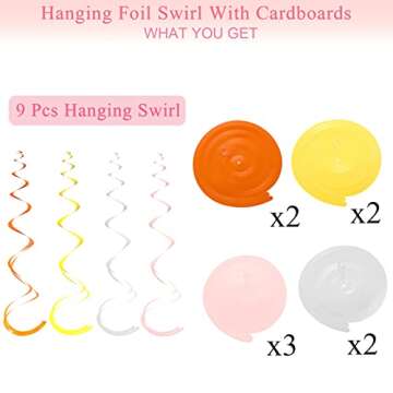 51 Pcs Hippie Party Hanging Swirl Decorations for Groovy Events