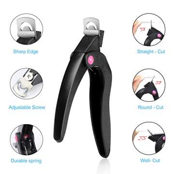 Adjustable Acrylic Nail Clipper Cutter Set, Etercycle 4 in 1 False Nail Tips Clipper, Stainless Stee...