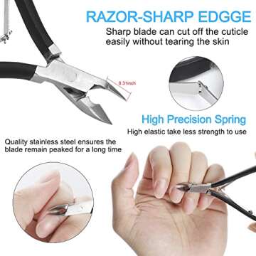 Adjustable Acrylic Nail Clipper Cutter Set, Etercycle 4 in 1 False Nail Tips Clipper, Stainless Steel Nail Trimmer for Salon Home Nail Art Beauty Design DIY