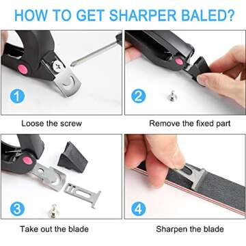 Adjustable Acrylic Nail Clipper Cutter Set, Etercycle 4 in 1 False Nail Tips Clipper, Stainless Steel Nail Trimmer for Salon Home Nail Art Beauty Design DIY