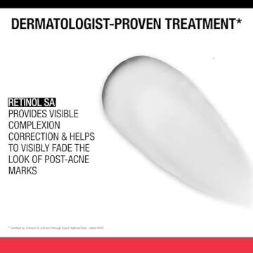 Neutrogena Retinol SA, Stubborn Marks PM Treatment, Face-Exfoliating Treatment to Help Reverse the Look of Post-Acne Marks & Uneven Skin Tone, Non-Comedogenic, PM Treatment, unscented, 1.0 Fl Oz