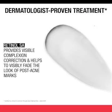 Neutrogena Retinol SA, Stubborn Marks PM Treatment, Face-Exfoliating Treatment to Help Reverse the Look of Post-Acne Marks & Uneven Skin Tone, Non-Comedogenic, PM Treatment, unscented, 1.0 Fl Oz