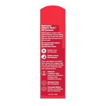 Neutrogena Retinol SA, Stubborn Marks PM Treatment, Face-Exfoliating Treatment to Help Reverse the Look of Post-Acne Marks & Uneven Skin Tone, Non-Comedogenic, PM Treatment, unscented, 1.0 Fl Oz
