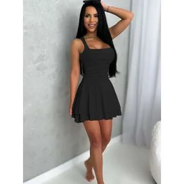 Kaximil Square Neck Ruffle Mini Dress for Stylish Women