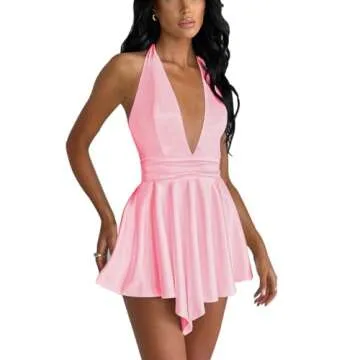 Elegant LuFeng Women's Satin Cocktail Mini Dress