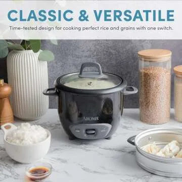 Compact Aroma Rice Cooker and Steamer for Perfect Cooking