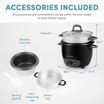 Compact Aroma Rice Cooker and Steamer for Perfect Cooking