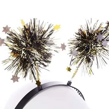 AVMBC Happy New Year Headband Tiara 2025 New Year Eve Hair Hoop Headdress Hair Accessories Holiday Party Supplies Favors