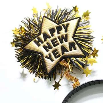 AVMBC Happy New Year Headband Tiara 2025 New Year Eve Hair Hoop Headdress Hair Accessories Holiday Party Supplies Favors