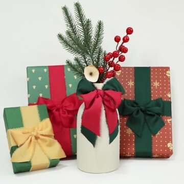 Keypan Christmas Tree Ribbon for Elegant Gift Wrapping