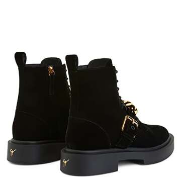 Giuseppe Zanotti, Adric Velvet Lace-Up Biker Boots