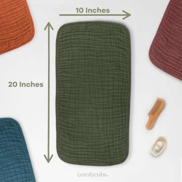 Comfy Cubs Muslin Burp Cloths Set for New Parents