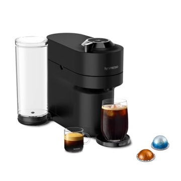 Nespresso Limited-Edition Vertuo Pop+ Coffee and Espresso Maker by De'Longhi in Black Matte with Dar...