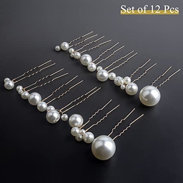 Elegant Sppry Wedding Pearl Hair Pins - 12PCS for Brides