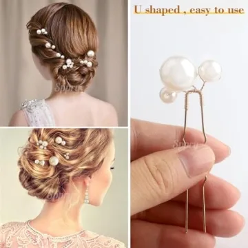 Elegant Sppry Wedding Pearl Hair Pins - 12PCS for Brides