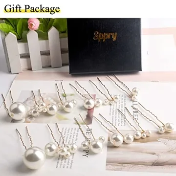 Elegant Sppry Wedding Pearl Hair Pins - 12PCS for Brides