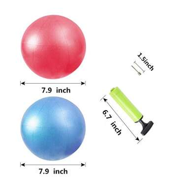 Jogi-HHACQUIT Mini Fitness Exercise Ball Kit with Hand Pump for Yoga, Pilates, Body Balance, Core Tr...