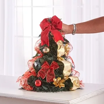 BrylaneHome 2' Pre-Lit Tabletop Christmas Tree Decor