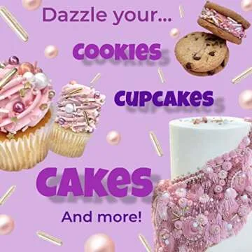 Manvscakes, pink sprinkles, valentines, cake sprinkles, gold sprinkles, cookies, chocolate, fondant, princess topping, ice cream, edible, dessert decoration (Rose)