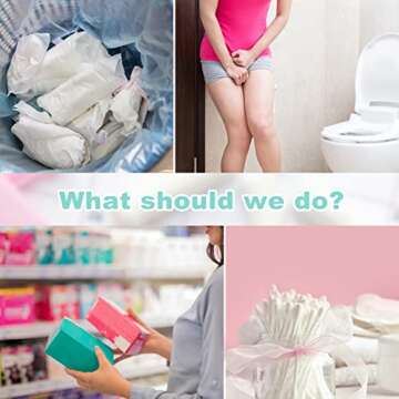 Hipruict Women Sanitary Disposal Bags, 100 Pcs Feminine Hygiene Disposal Bags, Self-Sealing, Privacy Protection, Disposal of Sanitary Napkins, Tampons, Incontinence Wipes Green