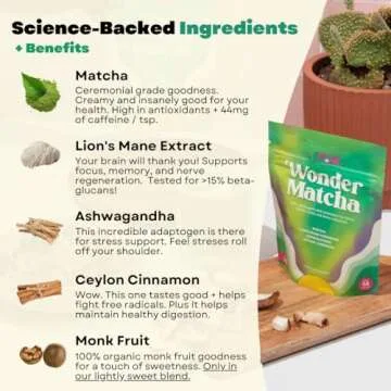 Pow Wonder Matcha | Organic Ceremonial Matcha w/Adaptogens, Mushrooms, Lion's Mane Mushroom and Ashw...