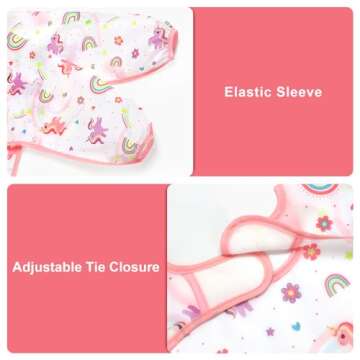 Accmor 4 Pack Long Sleeve Baby Bibs, Waterproof Sleeved Bib Smock for Baby Toddler 6-24 Months