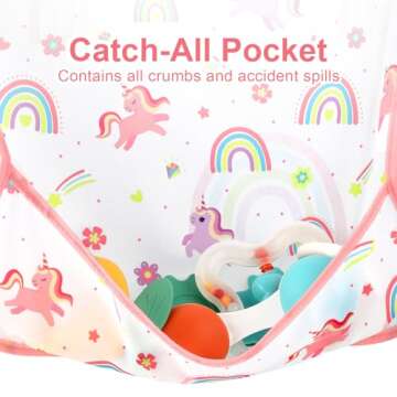 Accmor 4 Pack Long Sleeve Baby Bibs, Waterproof Sleeved Bib Smock for Baby Toddler 6-24 Months