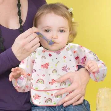 Accmor 4 Pack Long Sleeve Baby Bibs, Waterproof Sleeved Bib Smock for Baby Toddler 6-24 Months