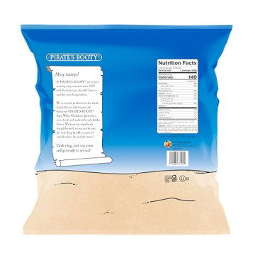 Pirate's Booty Aged White Cheddar Cheese Puffs, Gluten Free, Kids Snacks, 1oz Individual Size Snack ...