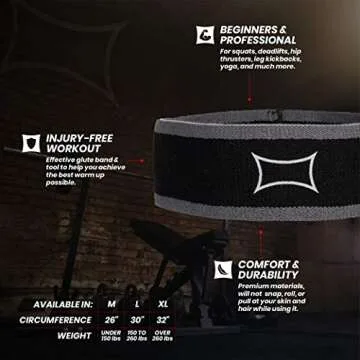 Sling Shot Original Hip Circle Fabric Resistance Band for Exercising – Lower Body Activation, Dynamic Warm Ups and Glute Activation (Level 2 Tension, Grey/Black, Medium)