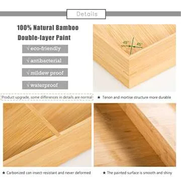 Sansnow 3-Tier Bamboo Drawer Spice Rack Wooden Kitchen Cabinet Spice Organizer Spice Jar Holder, Medicine/Health Care/Vitamin Bottles Storage Rack, 1 Pack