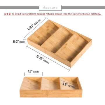 Sansnow 3-Tier Bamboo Drawer Spice Rack Wooden Kitchen Cabinet Spice Organizer Spice Jar Holder, Medicine/Health Care/Vitamin Bottles Storage Rack, 1 Pack