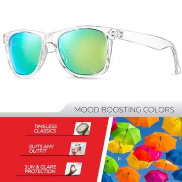 Retro Rewind Polarized Sunglasses for Men and Women - UV Protection Classic Mens Womens Sun Glasses ...