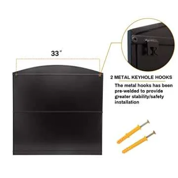 GIFTTROVE 36 Inch Arched Window Mirror, Matte Black Metal Frame Decorative Mirror, Grid Wall Mirror for Living Room, Bedroom, Entryway