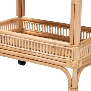 Stylish Bali & Pari Lombok Rattan Wine Cart, 2-Tier