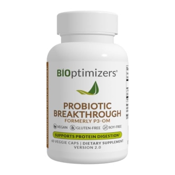 BiOptimizers Probiotic Breakthrough: Ultimate Gut Health Supplement with Lactobacillus Plantarum OM ...