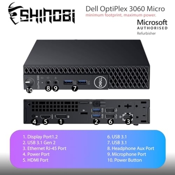 Dell OptiPlex 3060 Micro PC - Intel i3, 16GB RAM, Renewed