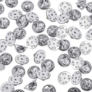 Brass Clutch Badge Insignia Clutches Pin Backs Replacement (Silver, 50 Pieces)
