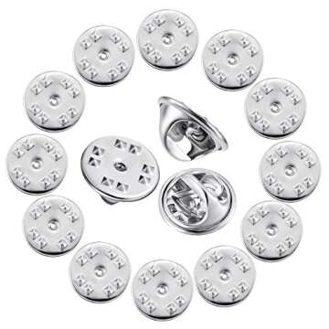 Brass Clutch Badge Insignia Clutches Pin Backs Replacement (Silver, 50 Pieces)