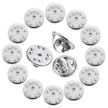Brass Clutch Badge Insignia Clutches Pin Backs Replacement (Silver, 50 Pieces)