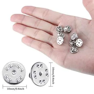 Brass Clutch Badge Insignia Clutches Pin Backs Replacement (Silver, 50 Pieces)