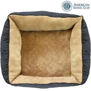 American Kennel Club Orthopedic Circle Stitch Cuddler Pet Bed, Gray 25x21x8"