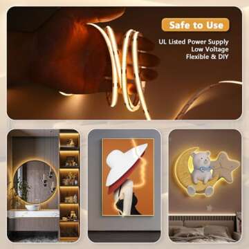 Dimmable COB LED Strip Light 3000K - 32.8ft Warm White Lighting