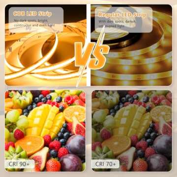 Dimmable COB LED Strip Light 3000K - 32.8ft Warm White Lighting