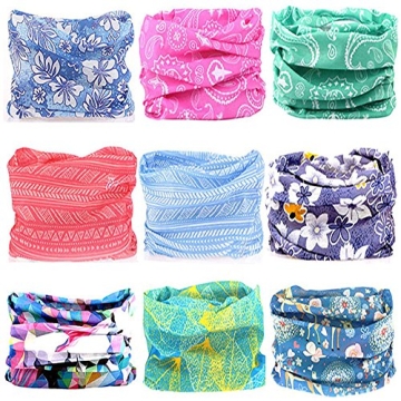KALILY 12pcs/9pcs/6pcs Headband Bandana - Face Mask Headwear Neck Gaiter Shield Scarf