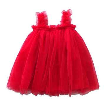 Baby Girl Tulle Tutu Dress Toddler Girls Birthday Party Dress Princess Outfit Little Girl Tulle Skir...